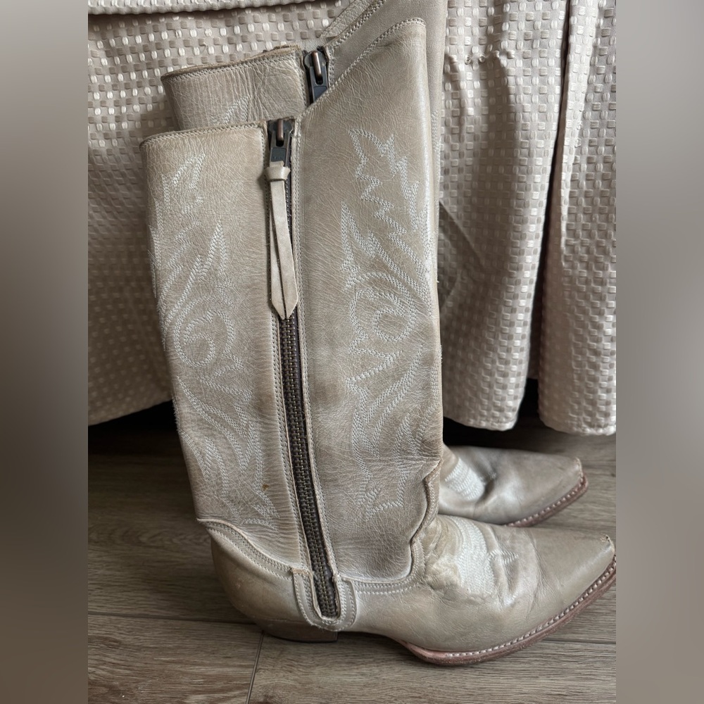 Freebird Gray Embroidered Tall Boots